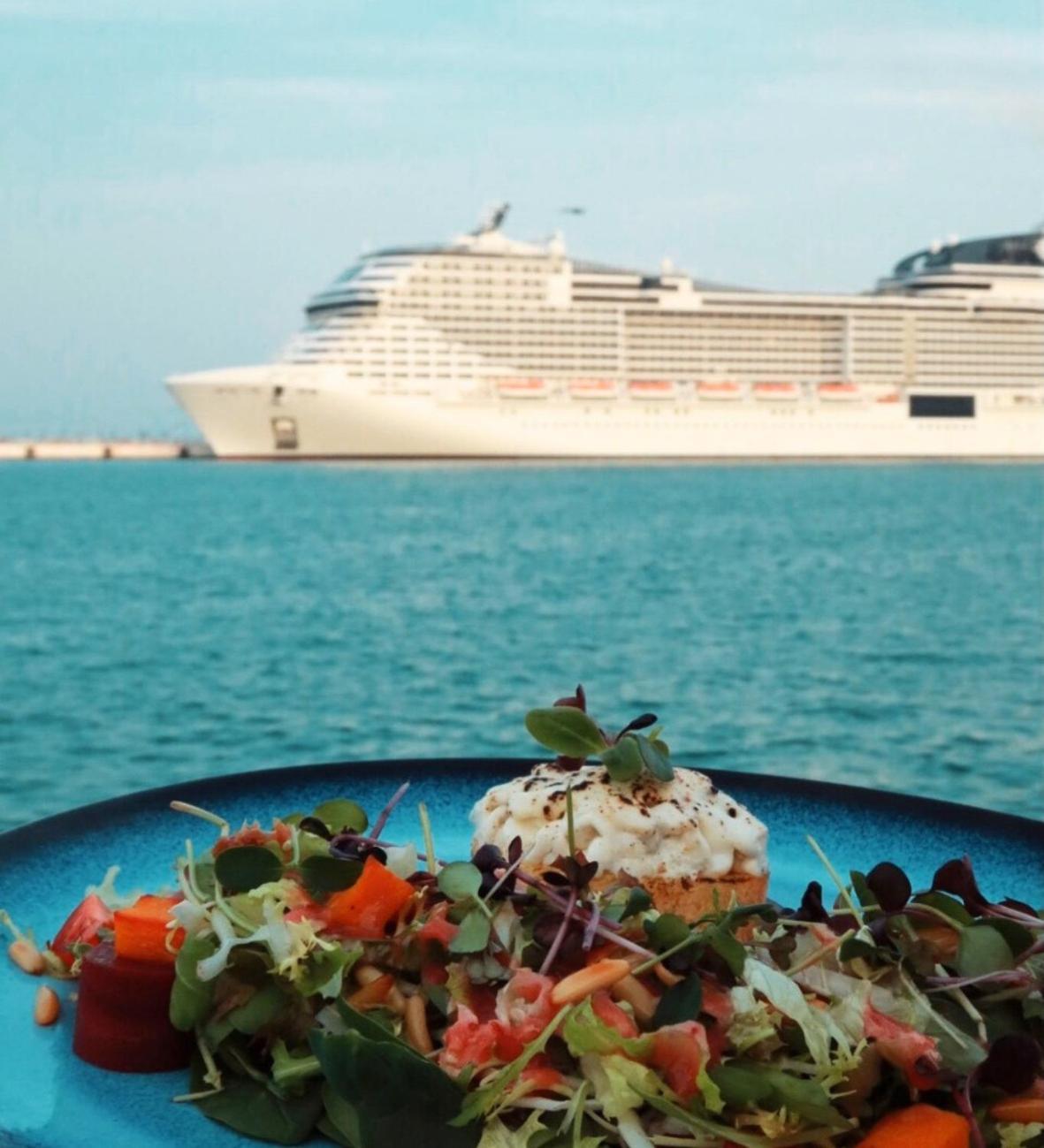 Mina Hotel And Residences By The Torch Доха Экстерьер фото A cruise ship in the port of Limassol